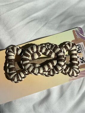 scunci Brown and Cream Woven Knot Hair Clip NWT